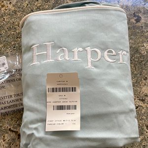 Pottery Barn Kids- My First Anywhere chair cover in Aqua, embroidered “Harper”
